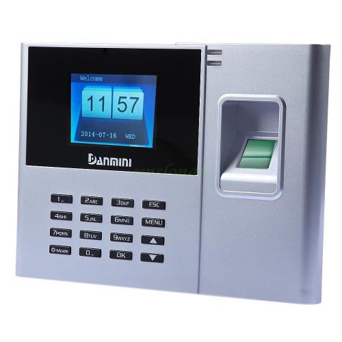 2.8inch biometric pin fingerprint time attendance clock system usb+ tcp/ ip new for sale