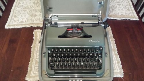 Vintage Olympia SM3 Deluxe Typewriter with Case 1950s
