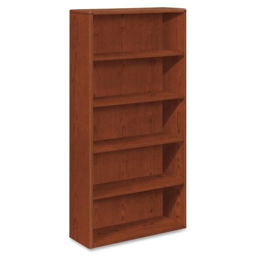 10700 Series Wood Bookcase, Five-Shelf, 36w x 13-1/8d x 71h, Henna Cherry