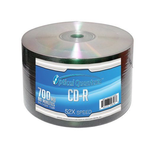 Optical Quantum 52x 700 MB 80 Minute Silver Top Recordable Disc CD-R, 50-Disc S