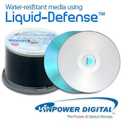 50pc 52x oq cd-r silver inkjet printable liquid defense for sale