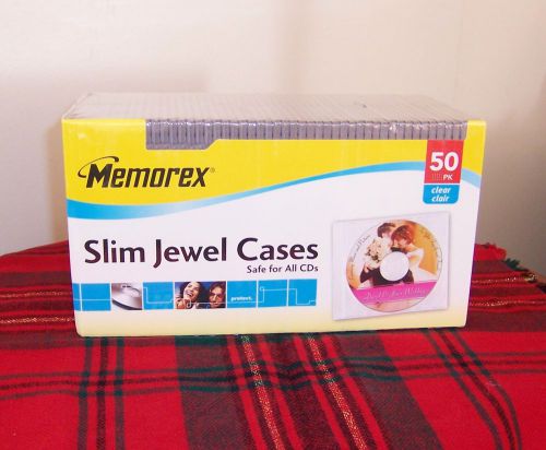 Sealed nib memorex clear slim jewel cases capacity 1 cd 50 pack for sale
