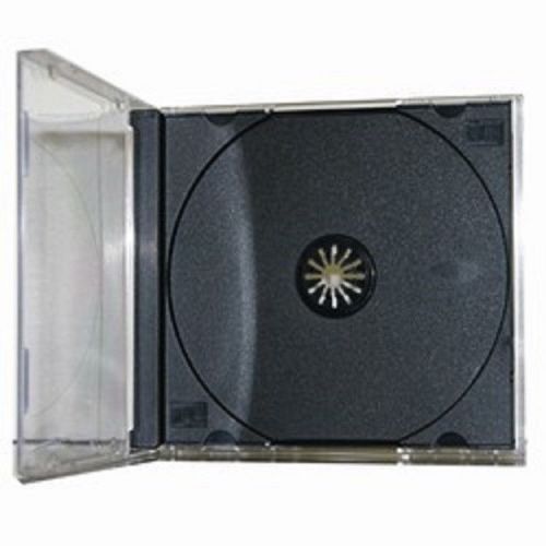 5 New Black Single Standard CD DVD Jewel Case 10.2mm