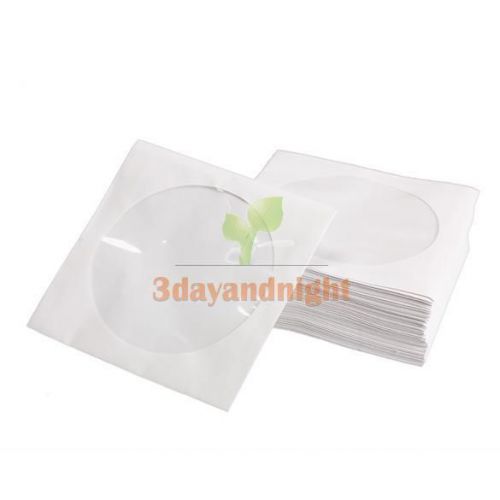 100 PCS Protective White Paper VCD CD DVD Disc Storage Bag Case Envelopes NIGH