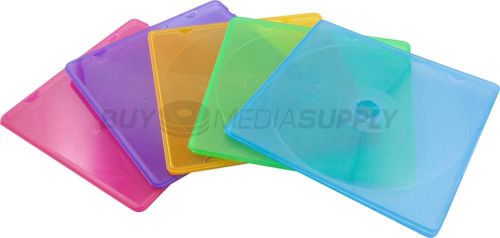 5mm slimline multi color 1 disc cd/dvd pp poly case - 400 pack for sale