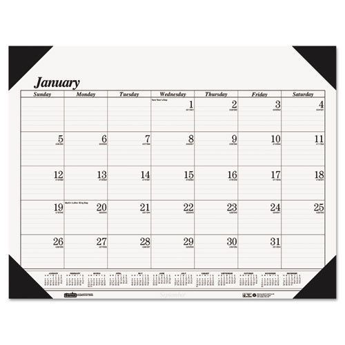 House of doolittle 0124 2015 calendar monthly desk pad compact size 18-1/2 x 13 for sale