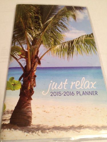 New 2 year 2015-2016 pocket monthly planner calendar just relax on the beach for sale