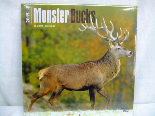 Brown Trout &#034;Monster Bucks&#034; 12&#034; 2015 18 Month Calendar New Factory Sealed