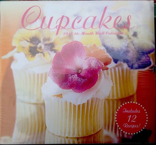 2015 16 Month Cupcakes with 12 Recipes 12x12  Wall Calendar NEW/SEALED