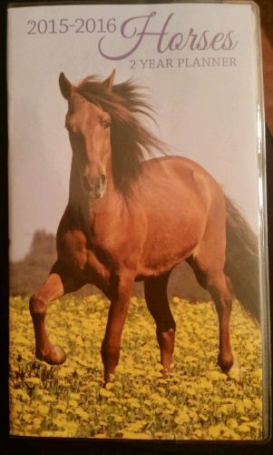 2015-2016 Horses 2 Two Year Planner Pony Pocket Purse Calendar Organizer NEW