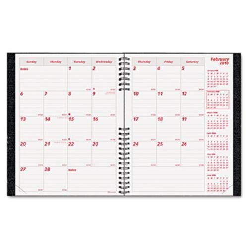 Rediform Hard Cover Twin-wire Monthly Planner - Monthly - 7.12&#034; X (cb1200cblk)