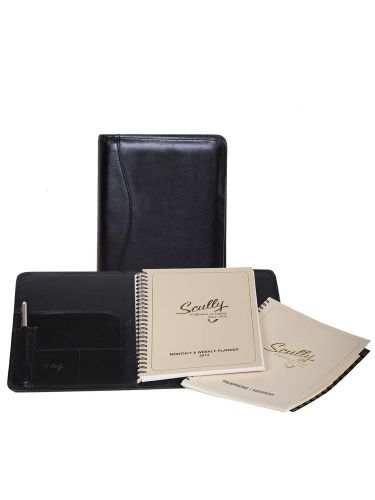 Scully Black Italian Calfskin Leather Desk Size Planner 5009-06-24-F NEW