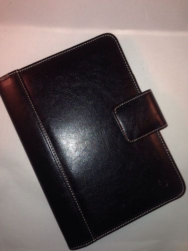 10&#034;x7&#034; BLACK FRANKLIN COVEY COMPACT PLANNER 1&#034; Rings Pre-Owned Excellent Cond