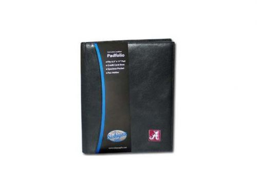 New alabama crimson tide padfolio black genuine leather case | official ncaa for sale