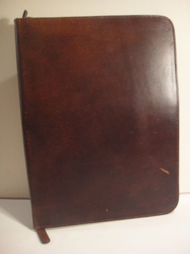 Leather Portfolio notebook Pad folio folder / holder /Zippered