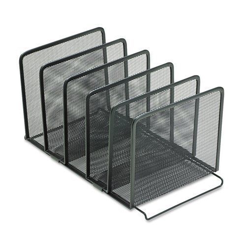 Rolodex rol22141 mesh stacking sorter five sections metal 8-1/2&#034;w x 14-1/4&#034;d x 7 for sale