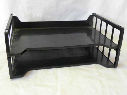 2 Two Rogers Side Load Stackable Letter Desk Tray In ~ Out Box Office