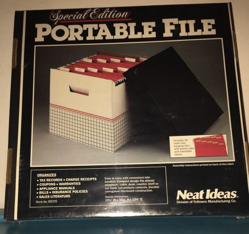 Portable File Special Edition 1986 Organizes &#034;NEW&#034; Collectible Vinatge