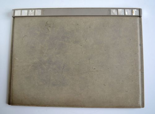 Rare vintage gucci mother of pearl leather desk blotter note pad organize office for sale
