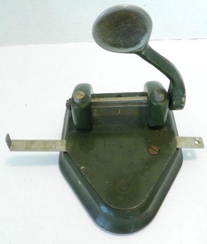 VTG WILSON-JONES, MARVEL 60,  LEVER 2-HOLE PAPER PUNCH, 1930&#039;S ERA, CAST IRON