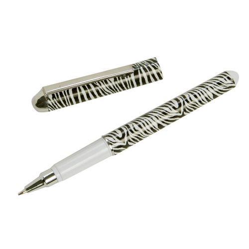 Womens Acrylic Zebra Safari Animal Print Class Work Office Ball Point Ink Pen