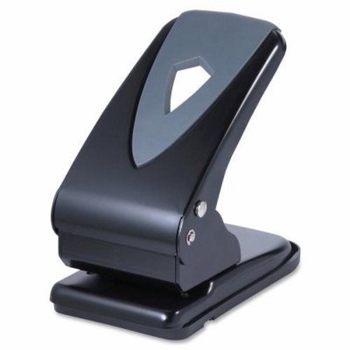 Business Source 2-Hole Punch, Metal, 1/4&#034;, 60 Sheet Capacity, Black (BSN62896)