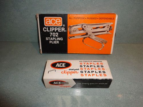 ACE CLIPPER 702 STAPLING PLIER WITH ONE BOX OF STAPLES