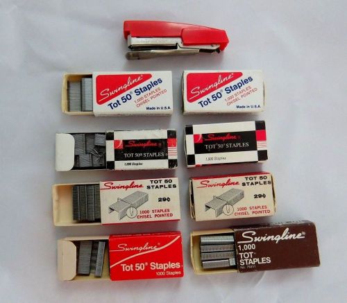 Vintage Swingline TOT Stapler with 8 Boxes of Staples ~ Retro Office Supplies