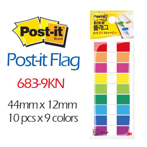 3M Post-it Flag 683-9KN Bookmark Point Sticky Note Plastic Paper Index Tabs