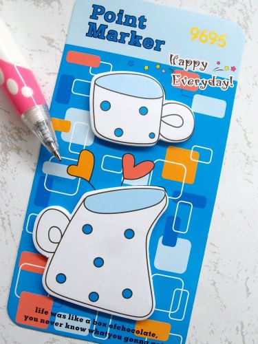 1X Cup And Kettle Point Maker Sticky Note Bookmark Post-it Memo Paper FREE SHIP