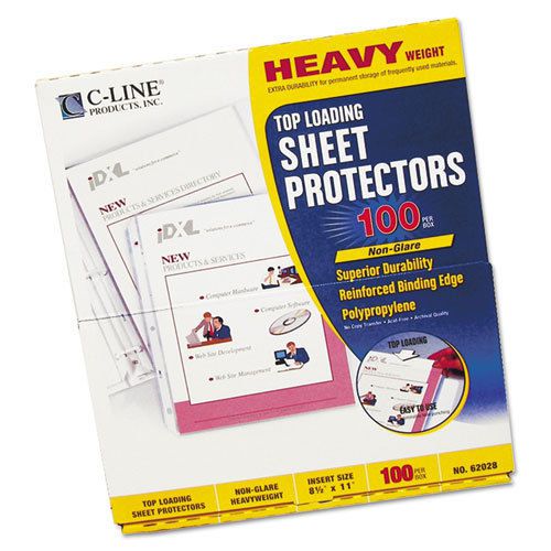 Heavyweight polypropylene sheet protector, non-glare, 11 x 8 1/2, 100/bx for sale