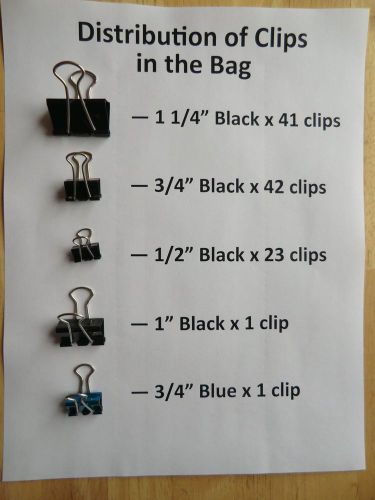 Bag of Office Clips; Various Sizes