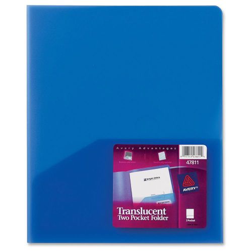 Avery Translucent Two-pocket Folder 47811, Blue - Letter - 8.50&#034; Width (47811ea)