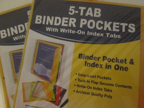 C-Line Products 06650 Binder Pocket With Write-on Index Tabs, 8-1/2 X 11,