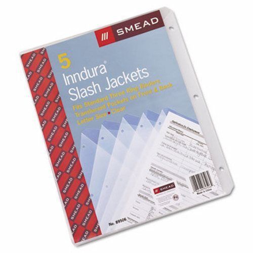 Smead Slash Pocket Jackets, Letter, Polypropylene, Clear, 5/Pack (SMD89506)