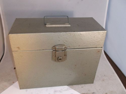 VINTAGE EXCELSIOR METAL FILE BOX LOCK INDUSTRIAL Storage chest box mid century