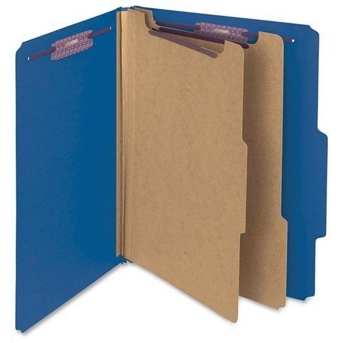 Smead 14032 Dark Blue Colored Pressboard Classification Folders With Safeshield