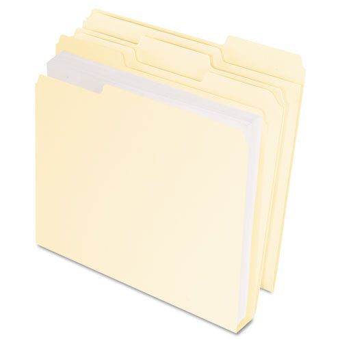 DoubleStuff File Folders, 1/3 Cut, Letter, Manila, 50/Pack