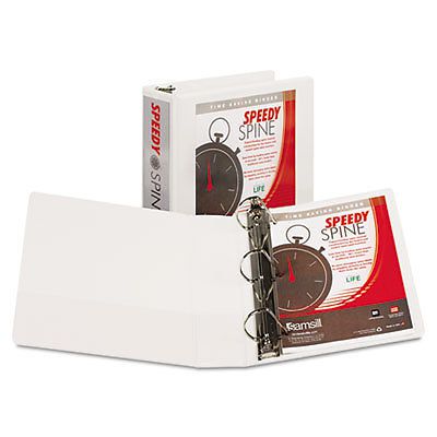 Speedy Spine Angle-D Ring View Binder, 11 x 8-1/2, 3&#034; Capacity, White