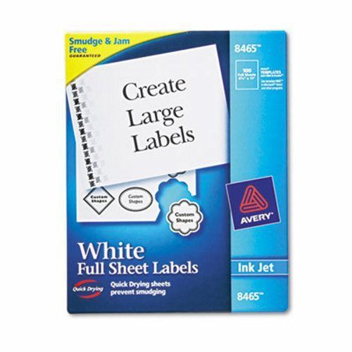 Avery Shipping Labels with TrueBlock Technology, 8-1/2 x 11, 100/Box (AVE8465)