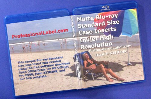 Blu-ray Standard Size 12mm Case Insert Covers Photo Matte 100 sheets 43383HR