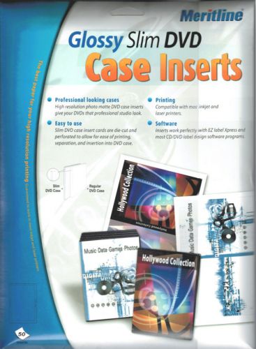 =GLOSSY FINISH= DVD Box INSERTS for 7mm DVD Box 100-Pak