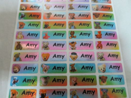300 Bear Sparkle Personalized Waterproof Name Stickers 0.9 x 2.2 cm Customized