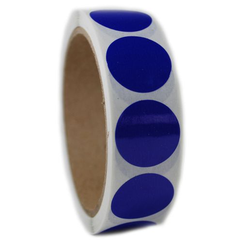 Glossy Blue Circle Sticker - 1&#034; diameter - 500 ct