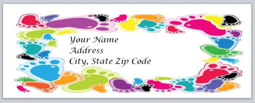 30 Colorful Feet Personalized Return Address Labels Buy 3 get 1 free (bo72)
