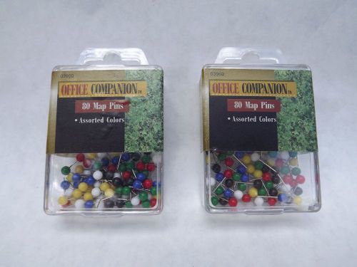 Unused Map Pins - Assorted Colors - 160 pins or map tacks