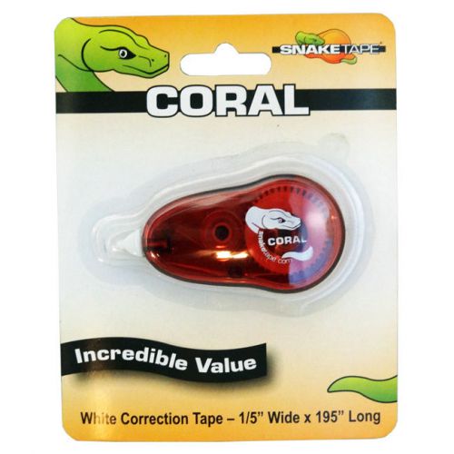 Coral White Correction Tape Dispenser (Case of 20) school supplies arts office