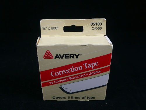 AVERY CORRECTION TAPE - 5 LINE SELF ADHESIVE 5/6&#034; x 600&#034; - NO. 05103 NIB