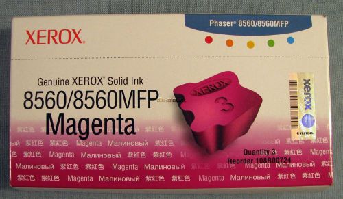 NEW GENUINE XEROX 108R00724 MAGENTA SOLID INK PHASER 8560 8560MFP THREE PACK