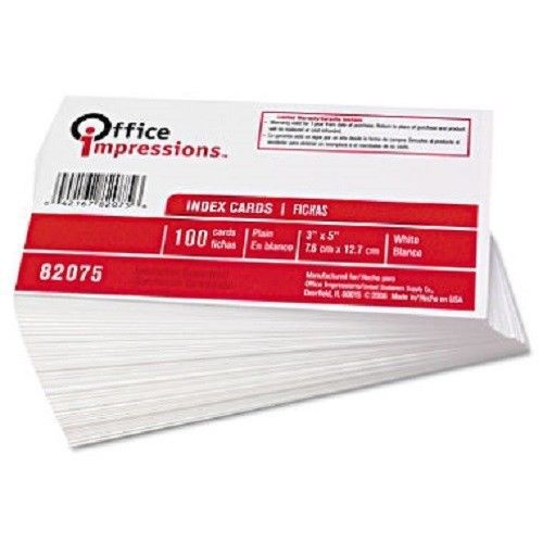 NEW LOT 600 UNRULED WHITE INDEX CARDS 3 x 5 FREE SHIPPING